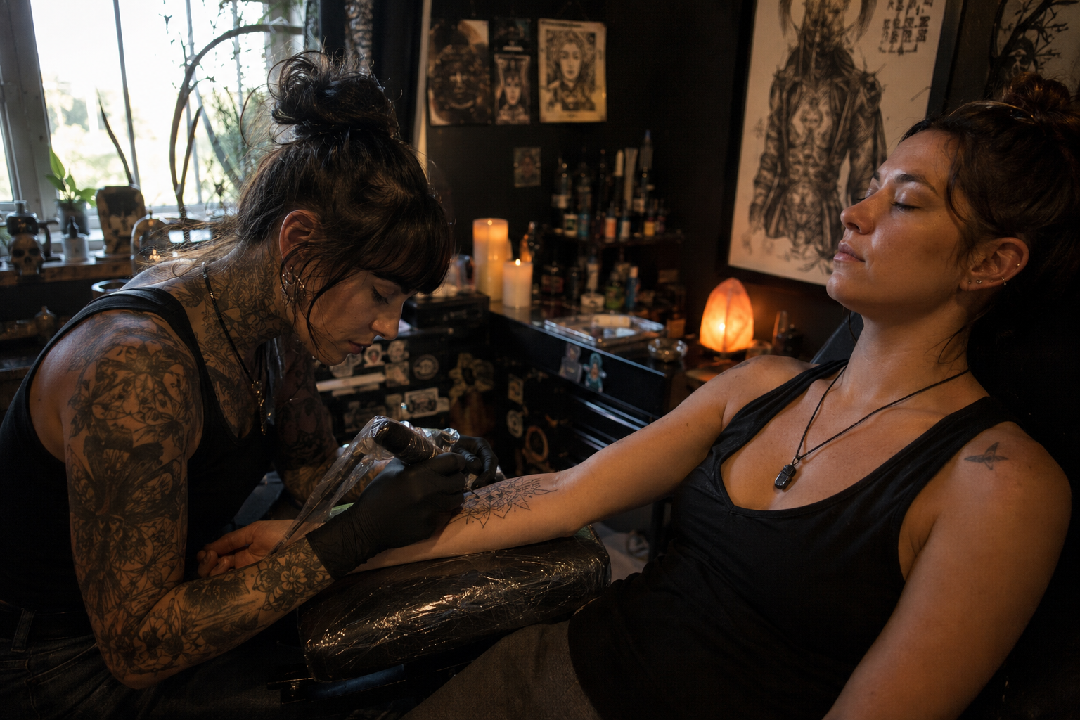 The Philosophy Behind Ritual Tattooing - When the Experience Matters as Much as the Ink A ritual tattooing scene showing intentional tattoo work and symbolic ceremony around the tattoo experience